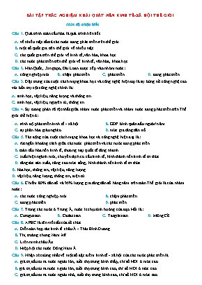 115 Câu trắc nghiệm Địa lý 11 - Phần A Khái quát nền kinh tế - xã hội thế giới (Có đáp án)